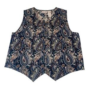 Austin Harris Vintage Tapestry Paisley Cottagecore Bohemian Vest Size Small